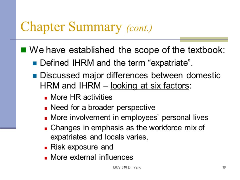 Examples of ihrm and domestic hrm